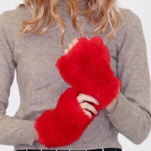 Surell Faux Fur Fingerless Mittens
